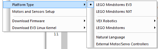 Ev3 Linux Robot Menu